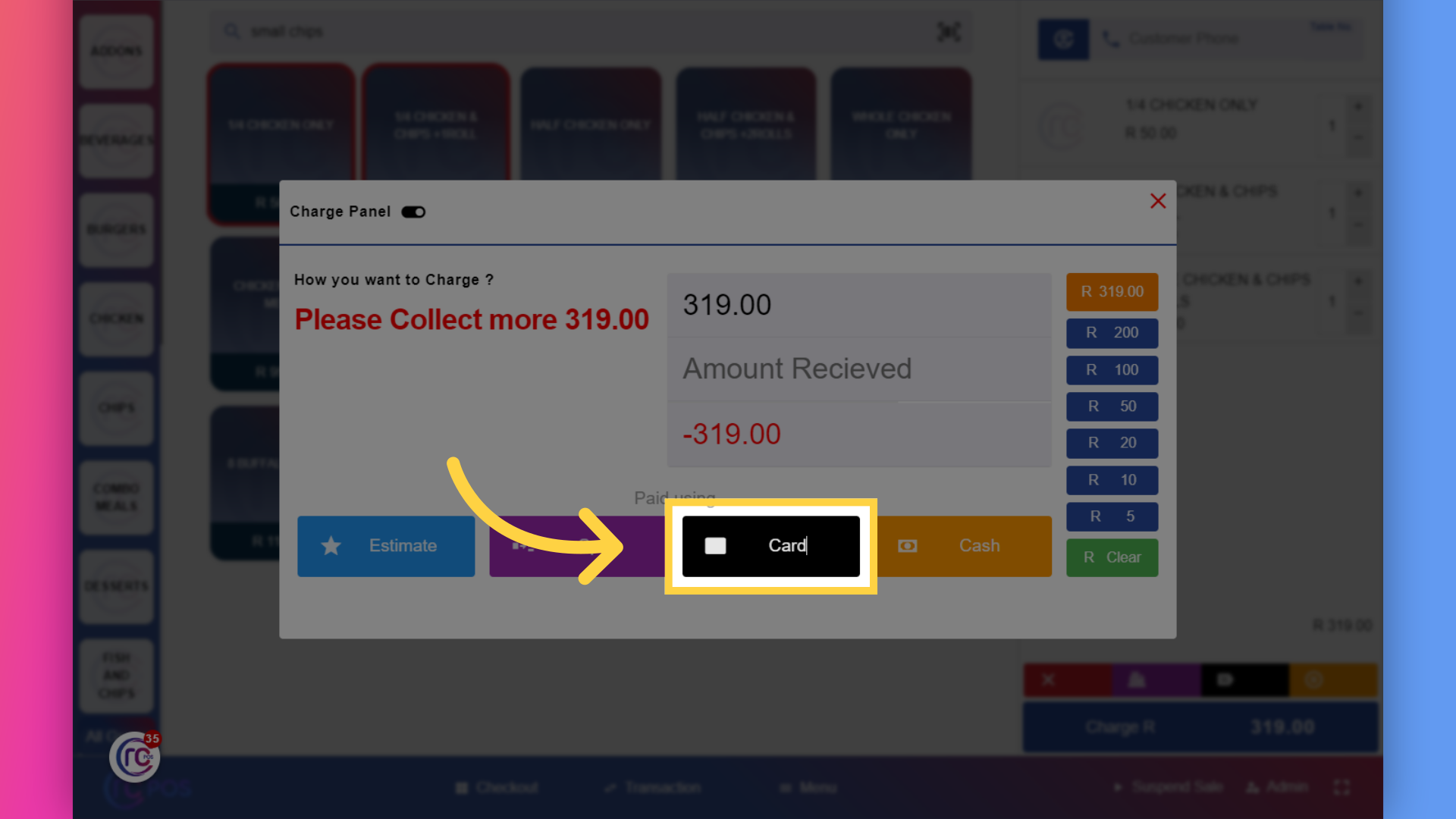 Click 'Card'