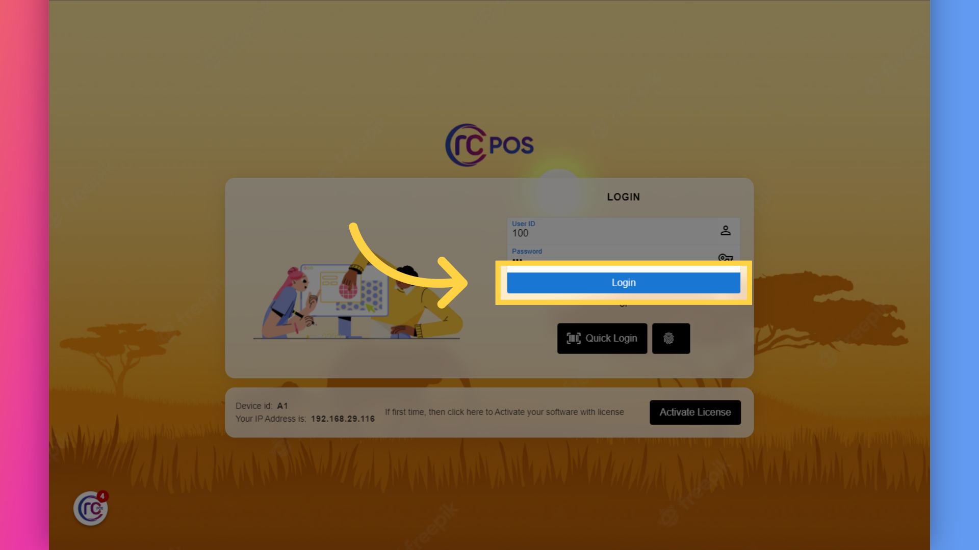 Click 'Login'