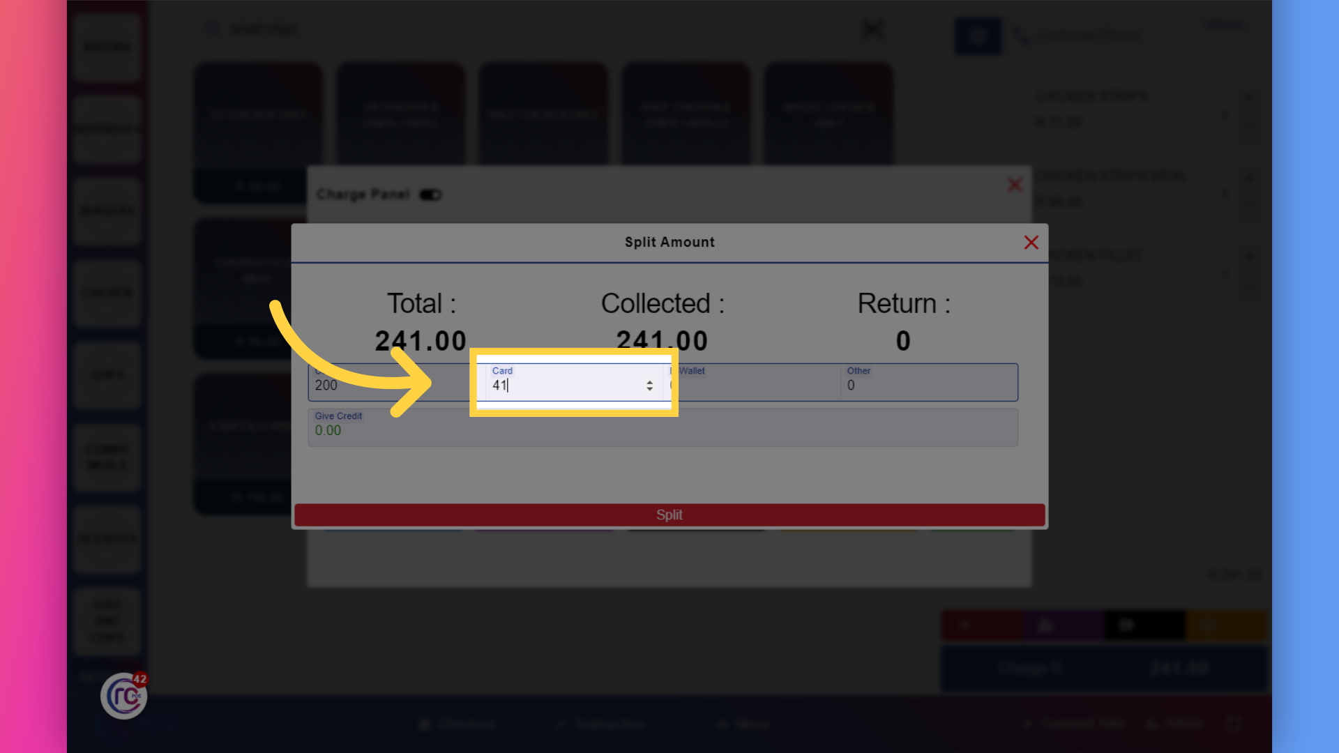 Fill 'the remaining amount'