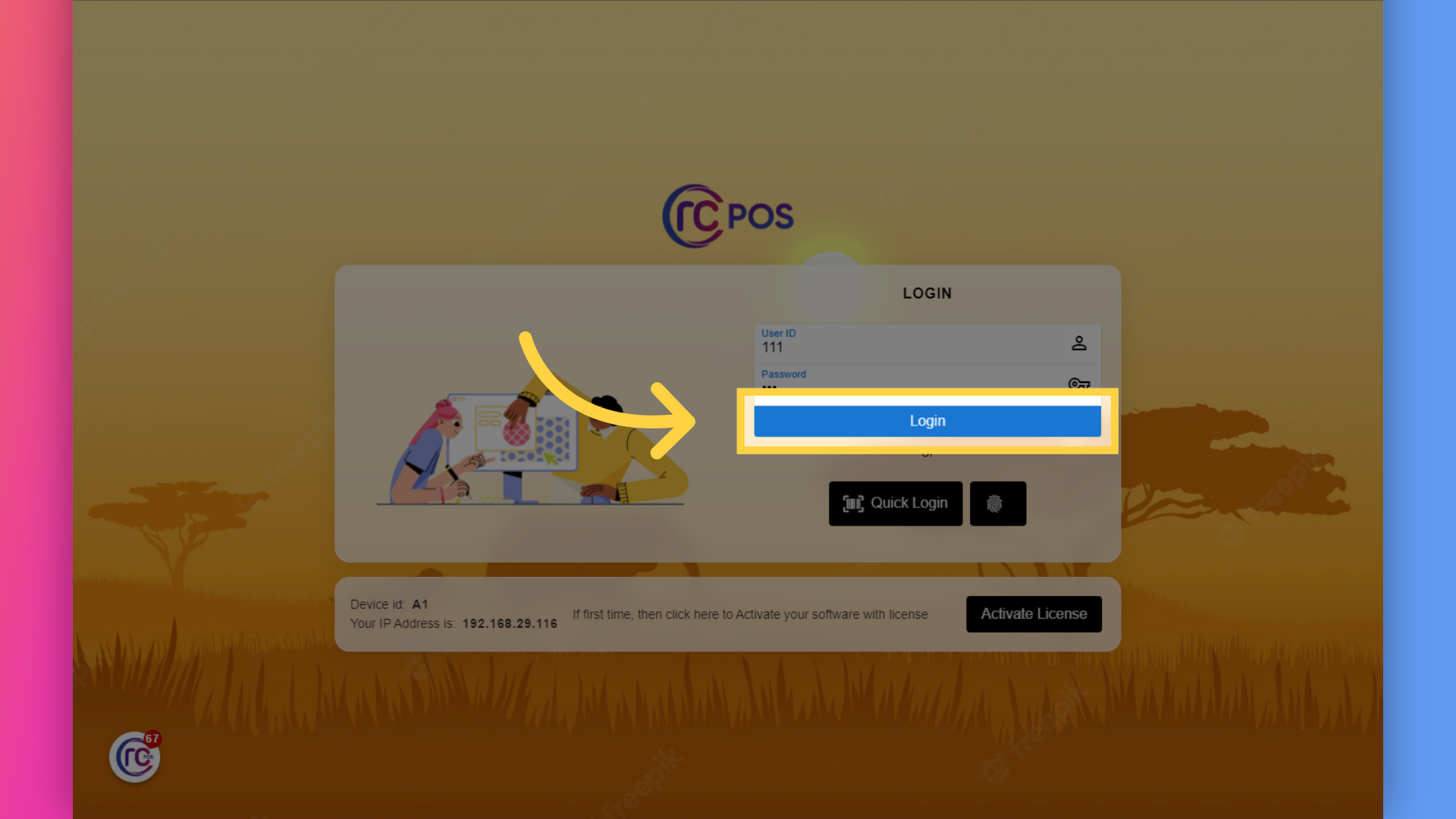 Click 'Login'