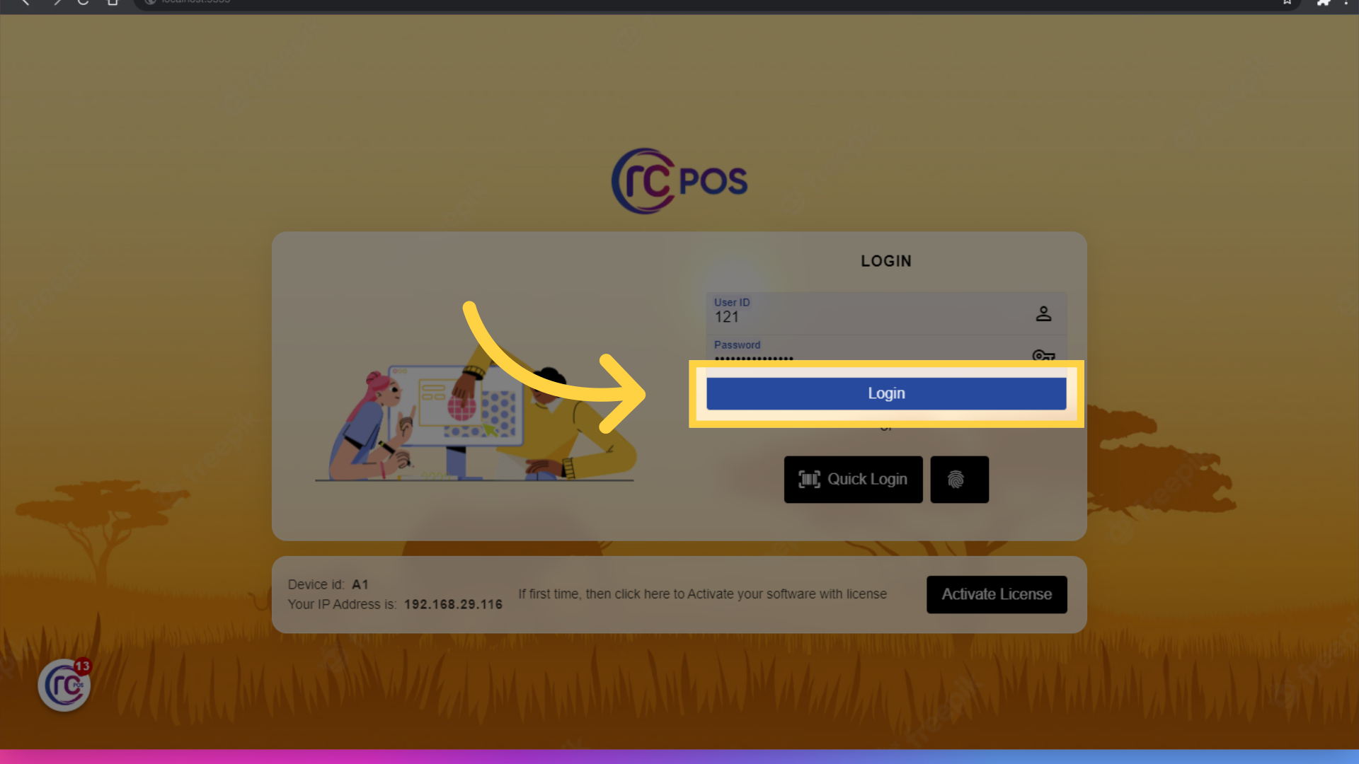 Click 'Login'